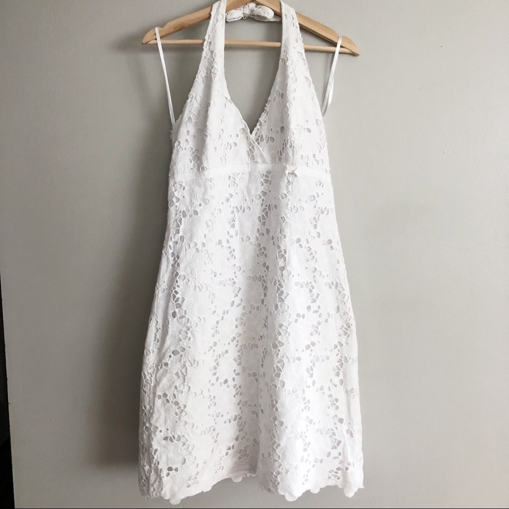 Lilly Pulitzer White Eyelet Halter Dress